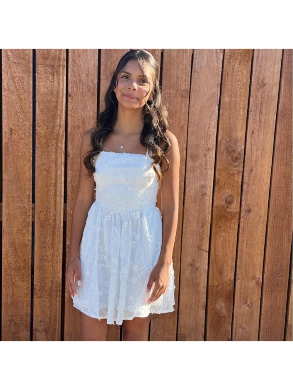 Size small White lace mini dress